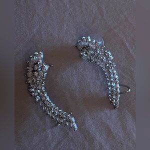 EUC Christian Siriano Cubic Zirconia “Wings” Ear Climbers